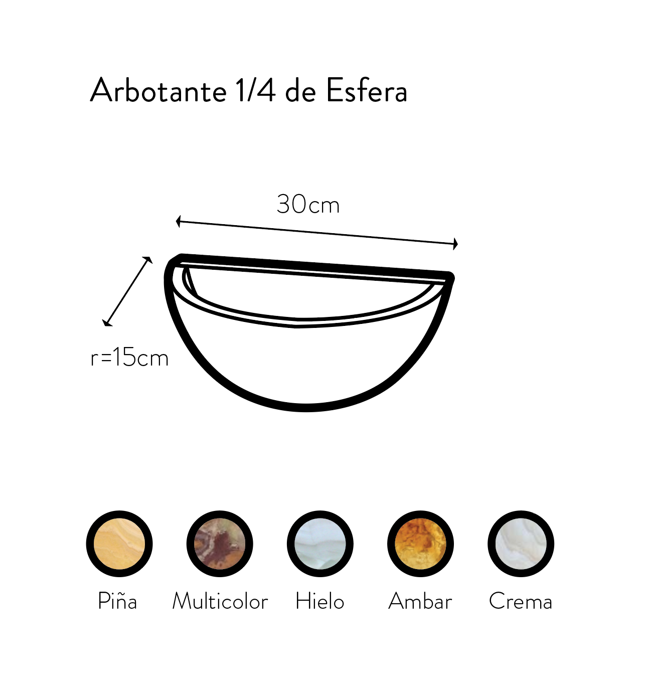 Arbotante de Onix un cuarto de esfera - La Veta